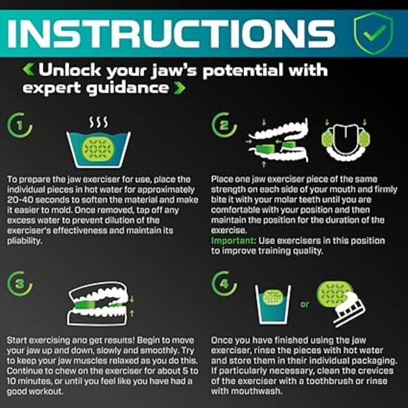 Jawline Exerciser  8 pcs Powerful Jaw Trainer - 4 Resistance Levels - BR… - Picture 4 of 6